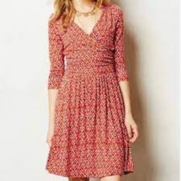 Anthropologie Maeve Faux Wrap Dress - Size Large - Picture 6 of 11